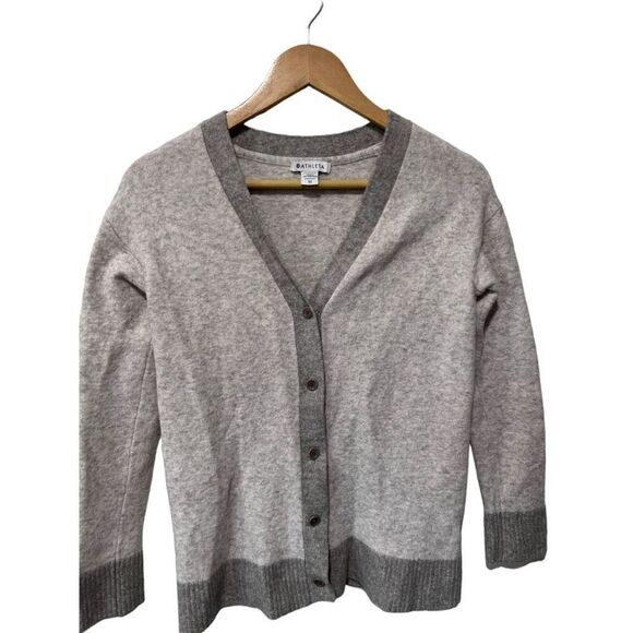 Athleta Westlake Gray Cardigan Sweater Wool Blend Button Front XS Athleisure - Picture 3 of 13